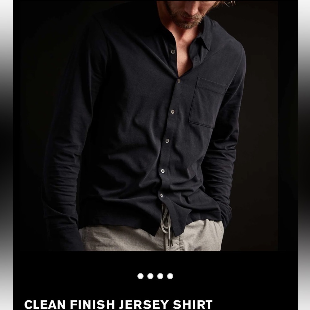 James Perse Black Clean Finish Jersey Shirt